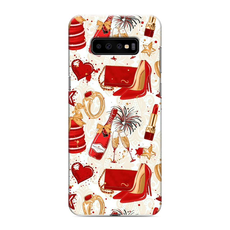 Силиконовый противоударный чехол на Samsung Galaxy S10 Plus с принтом Новый год Силиконовый противоударный чехол на Samsung Galaxy S10 Plus с принтом Новый год