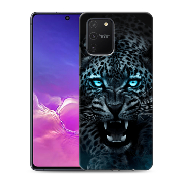 Силиконовый чехол на Samsung Galaxy S10 Lite с принтом Темный леопард