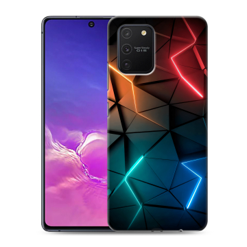 Силиконовый чехол на Samsung Galaxy S10 Lite с принтом Абстракция неон