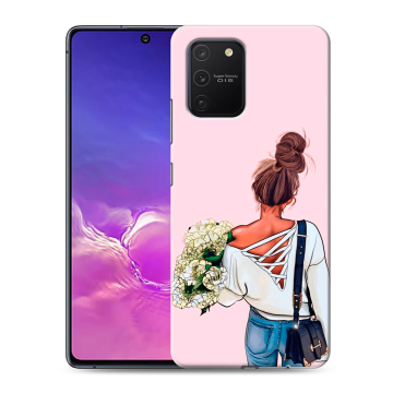 Силиконовый чехол на Samsung Galaxy S10 Lite с принтом Девушка и букет