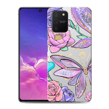 Силиконовый чехол на Samsung Galaxy S10 Lite с принтом Бабочки и цветы Силиконовый чехол на Samsung Galaxy S10 Lite с принтом Бабочки и цветы