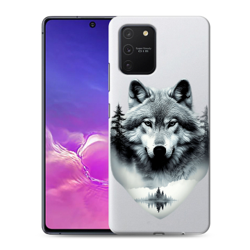 Силиконовый чехол на Samsung Galaxy S10 Lite с принтом Волк в лесу Силиконовый чехол на Samsung Galaxy S10 Lite с принтом Волк в лесу