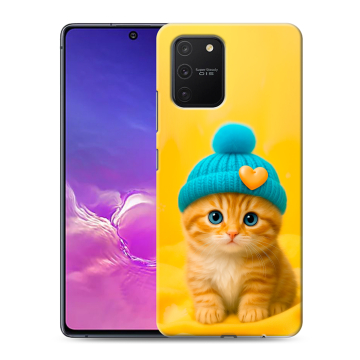 Силиконовый чехол на Samsung Galaxy S10 Lite с принтом Котенок в шапке Силиконовый чехол на Samsung Galaxy S10 Lite с принтом Котенок в шапке
