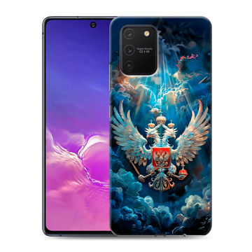 Силиконовый чехол на Samsung Galaxy S10 Lite с принтом Герб флаг России Силиконовый чехол на Samsung Galaxy S10 Lite с принтом Герб флаг России
