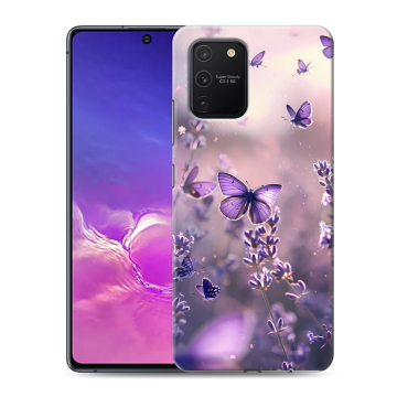 Силиконовый чехол на Samsung Galaxy S10 Lite с принтом бабочки и лаванда Силиконовый чехол на Samsung Galaxy S10 Lite с принтом бабочки и лаванда