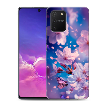 Силиконовый чехол на Samsung Galaxy S10 Lite с принтом цветы бабочки Силиконовый чехол на Samsung Galaxy S10 Lite с принтом цветы бабочки