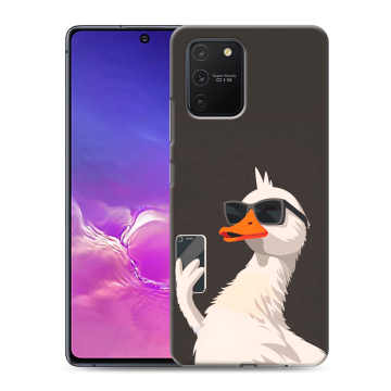 Силиконовый чехол на Samsung Galaxy S10 Lite с принтом утка в очках Силиконовый чехол на Samsung Galaxy S10 Lite с принтом утка в очках