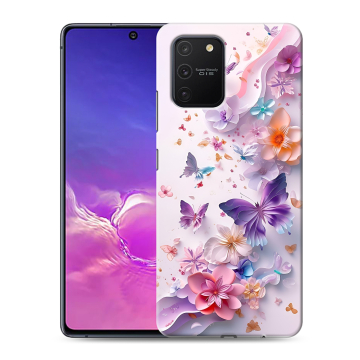 Силиконовый чехол на Samsung Galaxy S10 Lite с принтом цветы бабочки Силиконовый чехол на Samsung Galaxy S10 Lite с принтом цветы бабочки
