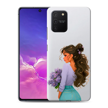 Силиконовый чехол на Samsung Galaxy S10 Lite с принтом девушка цветы Силиконовый чехол на Samsung Galaxy S10 Lite с принтом девушка цветы