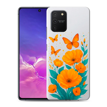 Силиконовый чехол на Samsung Galaxy S10 Lite с принтом цветы бабочки Силиконовый чехол на Samsung Galaxy S10 Lite с принтом цветы бабочки