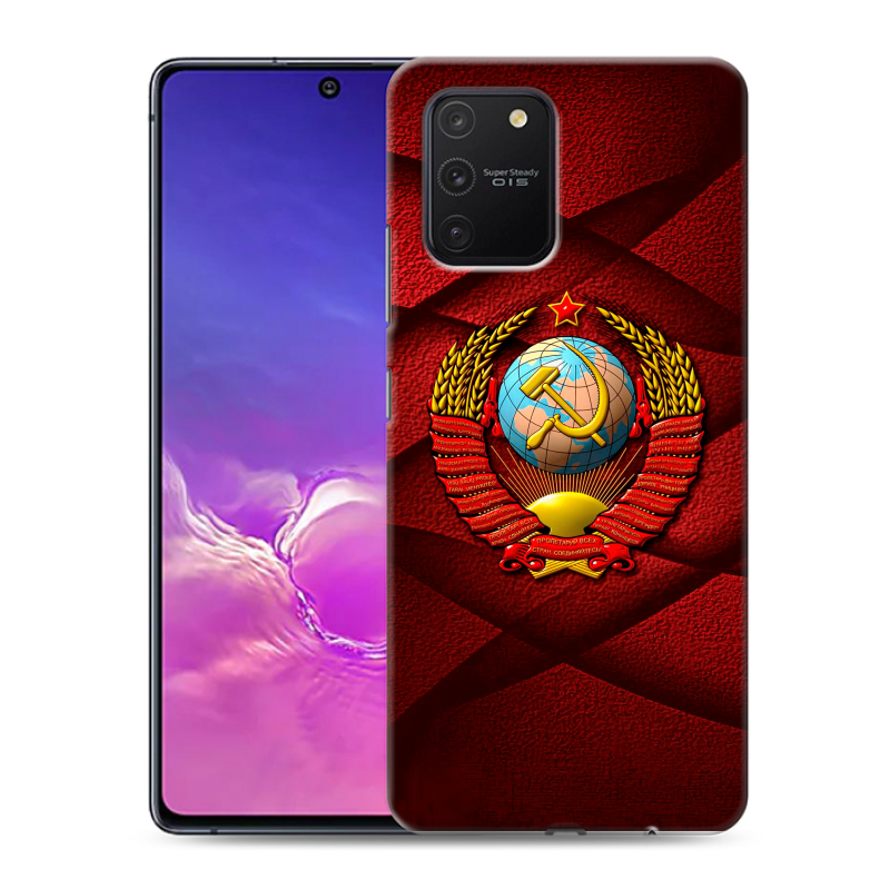 Силиконовый противоударный чехол на Samsung Galaxy S10 Lite с принтом Герб СССР Силиконовый противоударный чехол на Samsung Galaxy S10 Lite с принтом Герб СССР