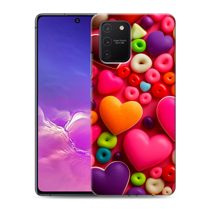 Силиконовый чехол на Samsung Galaxy S10 Lite с принтом Сердечки Силиконовый чехол на Samsung Galaxy S10 Lite с принтом Сердечки