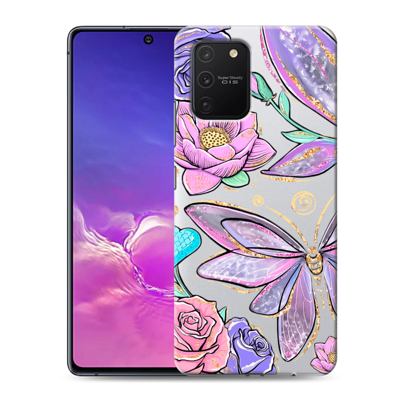 Пластиковый чехол на Samsung Galaxy S10 Lite с принтом Бабочки и цветы Пластиковый чехол на Samsung Galaxy S10 Lite с принтом Бабочки и цветы