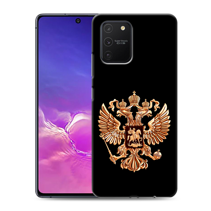 Пластиковый чехол на Samsung Galaxy S10 Lite с принтом Герб России золотой Пластиковый чехол на Samsung Galaxy S10 Lite с принтом Герб России золотой