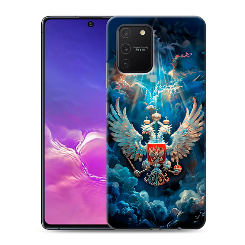 Пластиковый чехол на Samsung Galaxy S10 Lite с принтом Герб флаг России Пластиковый чехол на Samsung Galaxy S10 Lite с принтом Герб флаг России