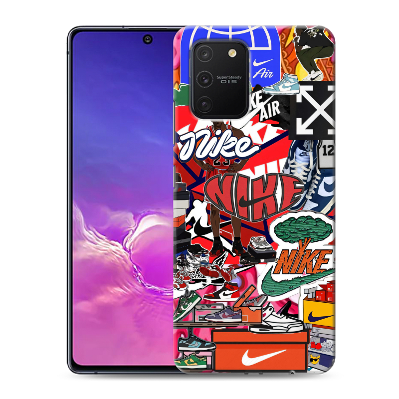 Силиконовый противоударный чехол на Samsung Galaxy S10 Lite с принтом Найк Nike яркий Силиконовый противоударный чехол на Samsung Galaxy S10 Lite с принтом Найк Nike яркий