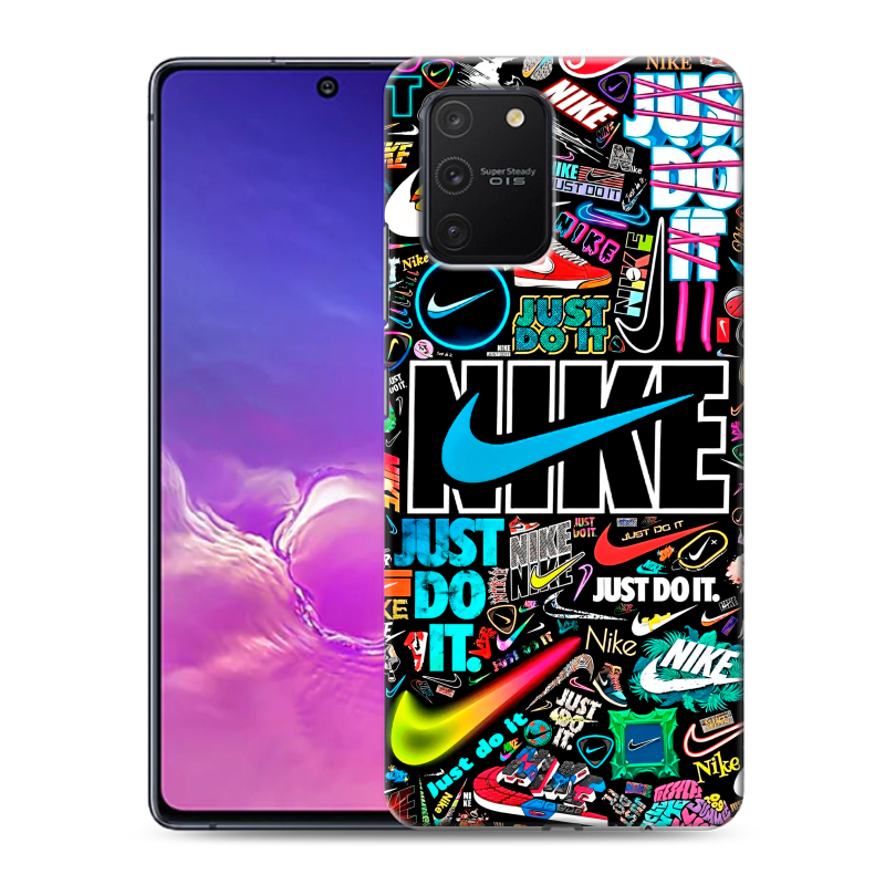 Силиконовый чехол на Samsung Galaxy S10 Lite с принтом найк nike черный Силиконовый чехол на Samsung Galaxy S10 Lite с принтом найк nike черный