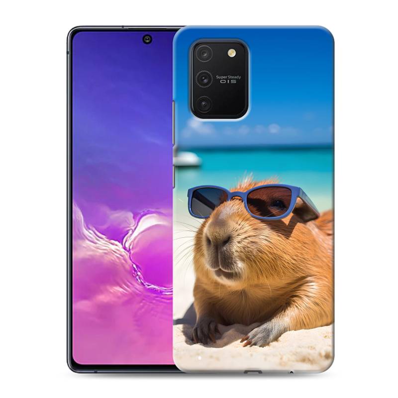 Пластиковый чехол на Samsung Galaxy S10 Lite с принтом Капибара Пластиковый чехол на Samsung Galaxy S10 Lite с принтом Капибара