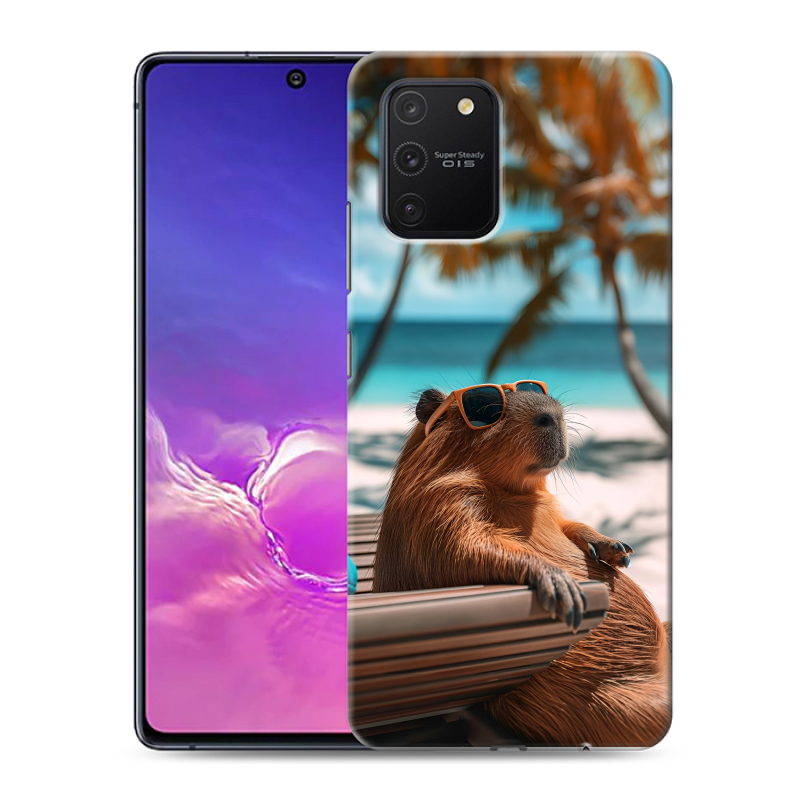 Силиконовый чехол на Samsung Galaxy S10 Lite с принтом Капибара Силиконовый чехол на Samsung Galaxy S10 Lite с принтом Капибара