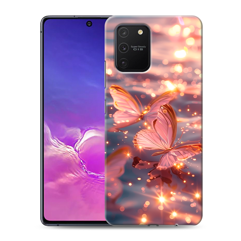 Силиконовый чехол на Samsung Galaxy S10 Lite с принтом бабочки розовые Силиконовый чехол на Samsung Galaxy S10 Lite с принтом бабочки розовые