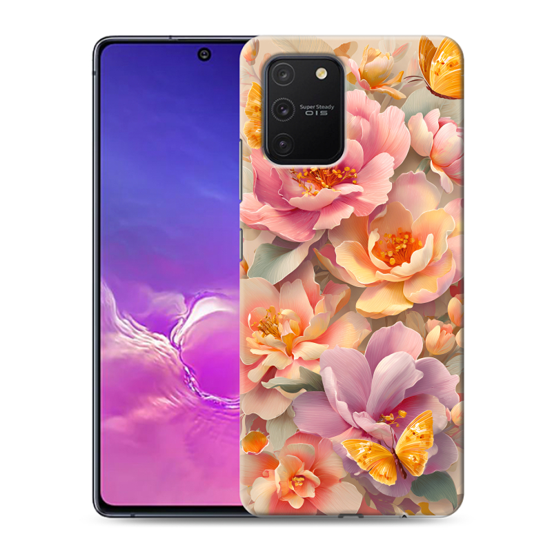 Пластиковый чехол на Samsung Galaxy S10 Lite с принтом Цветы и бабочки Пластиковый чехол на Samsung Galaxy S10 Lite с принтом Цветы и бабочки