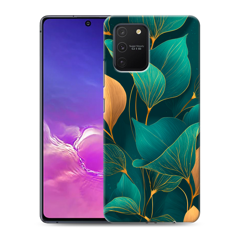 Пластиковый чехол на Samsung Galaxy S10 Lite с принтом Листья и золото Пластиковый чехол на Samsung Galaxy S10 Lite с принтом Листья и золото