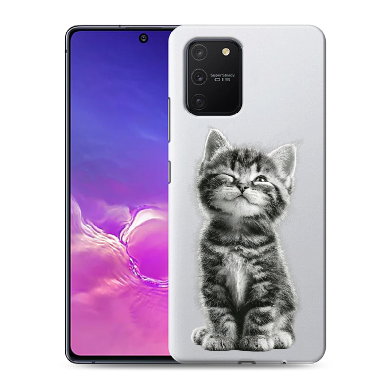 Силиконовый противоударный чехол на Samsung Galaxy S10 Lite с принтом Котенок Силиконовый противоударный чехол на Samsung Galaxy S10 Lite с принтом Котенок