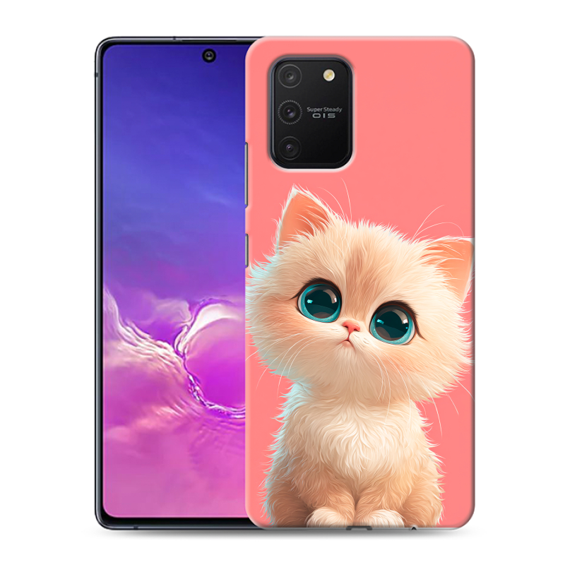 Силиконовый противоударный чехол на Samsung Galaxy S10 Lite с принтом Розовый котенок Силиконовый противоударный чехол на Samsung Galaxy S10 Lite с принтом Розовый котенок
