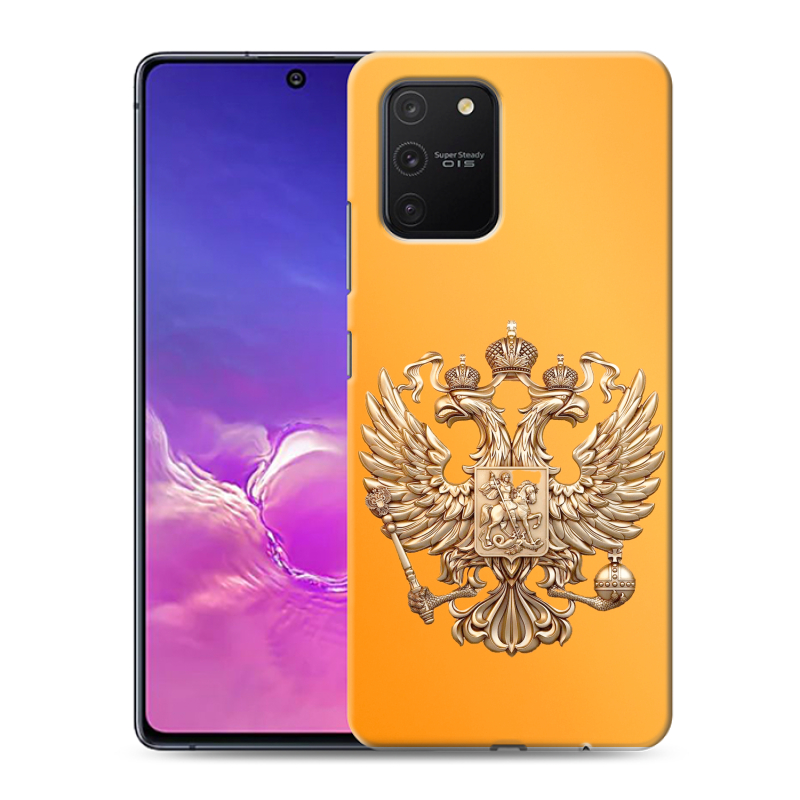 Силиконовый противоударный чехол на Samsung Galaxy S10 Lite с принтом Герб Флаг России Силиконовый противоударный чехол на Samsung Galaxy S10 Lite с принтом Герб Флаг России