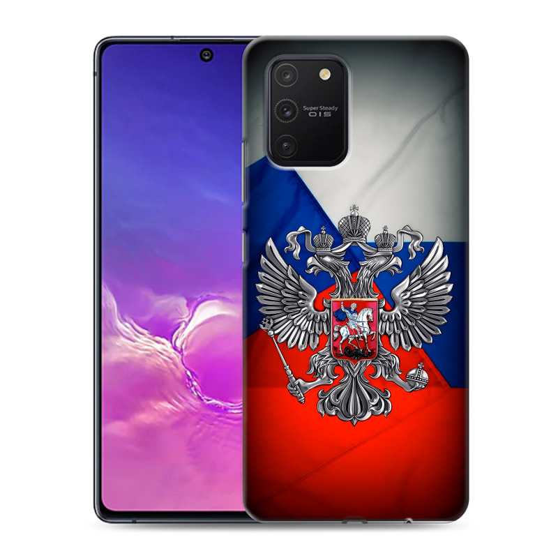 Пластиковый чехол на Samsung Galaxy S10 Lite с принтом Флаг России Пластиковый чехол на Samsung Galaxy S10 Lite с принтом Флаг России