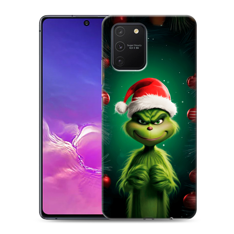 Пластиковый чехол на Samsung Galaxy S10 Lite с принтом Гринч Новый год Рождество Пластиковый чехол на Samsung Galaxy S10 Lite с принтом Гринч Новый год Рождество