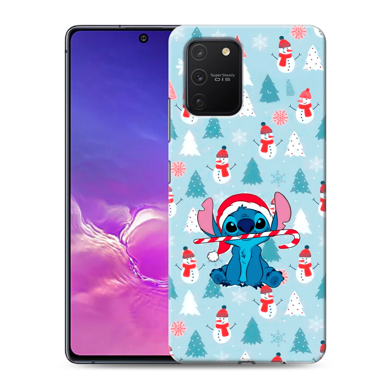 Силиконовый чехол на Samsung Galaxy S10 Lite с принтом Стич Новый год Силиконовый чехол на Samsung Galaxy S10 Lite с принтом Стич Новый год