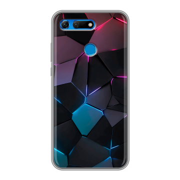 Силиконовый противоударный чехол на Huawei Honor View 20 с принтом Геометрия неона Силиконовый противоударный чехол на Huawei Honor View 20 с принтом Геометрия неона