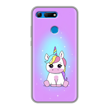Силиконовый противоударный чехол на Huawei Honor View 20 с принтом Единорог Силиконовый противоударный чехол на Huawei Honor View 20 с принтом Единорог