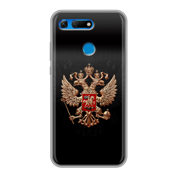 Силиконовый противоударный чехол на Huawei Honor View 20 с принтом Герб России Силиконовый противоударный чехол на Huawei Honor View 20 с принтом Герб России