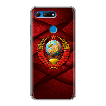 Силиконовый противоударный чехол на Huawei Honor View 20 с принтом Герб СССР Силиконовый противоударный чехол на Huawei Honor View 20 с принтом Герб СССР
