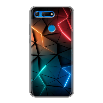 Силиконовый противоударный чехол на Huawei Honor View 20 с принтом Абстракция неон Силиконовый противоударный чехол на Huawei Honor View 20 с принтом Абстракция неон