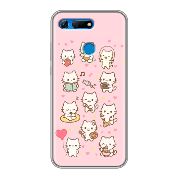 Силиконовый противоударный чехол на Huawei Honor View 20 с принтом Hello Kitty Хелоу Кити Силиконовый противоударный чехол на Huawei Honor View 20 с принтом Hello Kitty Хелоу Кити