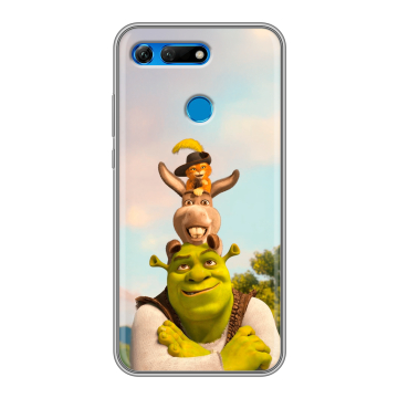 Силиконовый противоударный чехол на Huawei Honor View 20 с принтом Шрек Shrek
