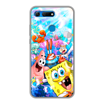 Силиконовый противоударный чехол на Huawei Honor View 20 с принтом спанчбоб спанч боб Силиконовый противоударный чехол на Huawei Honor View 20 с принтом спанчбоб спанч боб