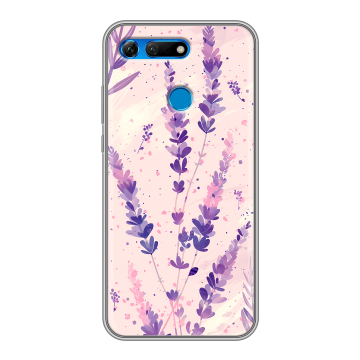 Силиконовый противоударный чехол на Huawei Honor View 20 с принтом цветы лаванда Силиконовый противоударный чехол на Huawei Honor View 20 с принтом цветы лаванда