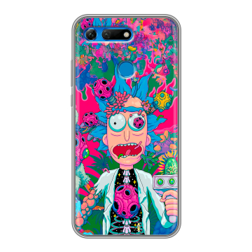 Силиконовый противоударный чехол на Huawei Honor View 20 с принтом Рик и Морти Rick Morty Силиконовый противоударный чехол на Huawei Honor View 20 с принтом Рик и Морти Rick Morty