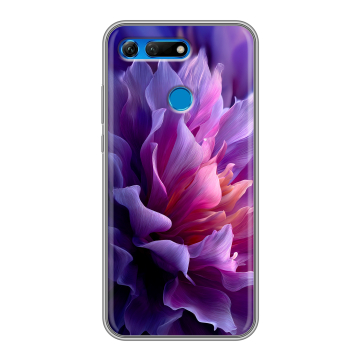 Силиконовый противоударный чехол на Huawei Honor View 20 с принтом женский цветы Силиконовый противоударный чехол на Huawei Honor View 20 с принтом женский цветы