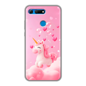 Силиконовый противоударный чехол на Huawei Honor View 20 с принтом Единорог Силиконовый противоударный чехол на Huawei Honor View 20 с принтом Единорог