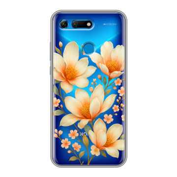 Силиконовый противоударный чехол на Huawei Honor View 20 с принтом Цветы