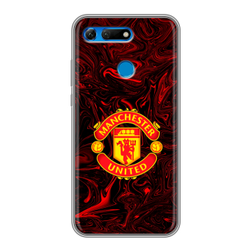 Силиконовый противоударный чехол на Huawei Honor View 20 с принтом Manchester United Силиконовый противоударный чехол на Huawei Honor View 20 с принтом Manchester United