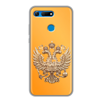 Силиконовый противоударный чехол на Huawei Honor View 20 с принтом Герб Флаг России Силиконовый противоударный чехол на Huawei Honor View 20 с принтом Герб Флаг России