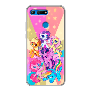 Силиконовый противоударный чехол на Huawei Honor View 20 с принтом My little pony Дружба чудо Силиконовый противоударный чехол на Huawei Honor View 20 с принтом My little pony Дружба чудо