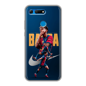 Силиконовый противоударный чехол на Huawei Honor View 20 с принтом Барселона Barca Yamal Силиконовый противоударный чехол на Huawei Honor View 20 с принтом Барселона Barca Yamal