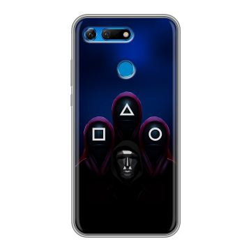 Силиконовый противоударный чехол на Huawei Honor View 20 с принтом Игра Кальмара